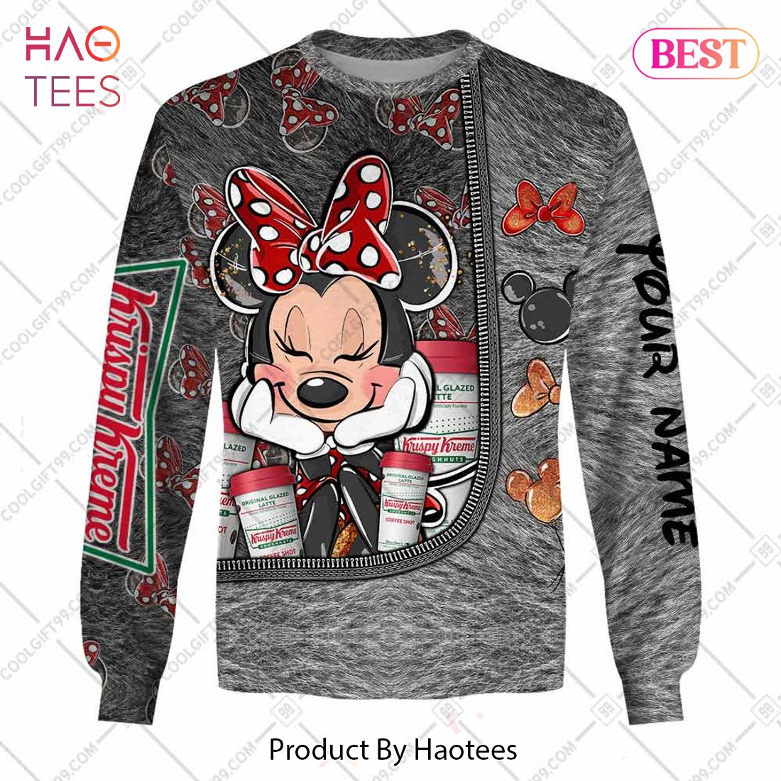 Personalized Krispy Kreme Minnie Mouse Design Hoodie, T-Shirt, Zip Hoodie, Sweatshirt Personalized Krispy Kreme Minnie Mouse Design Hoodie, T-Shirt, Zip Hoodie, Sweatshirt