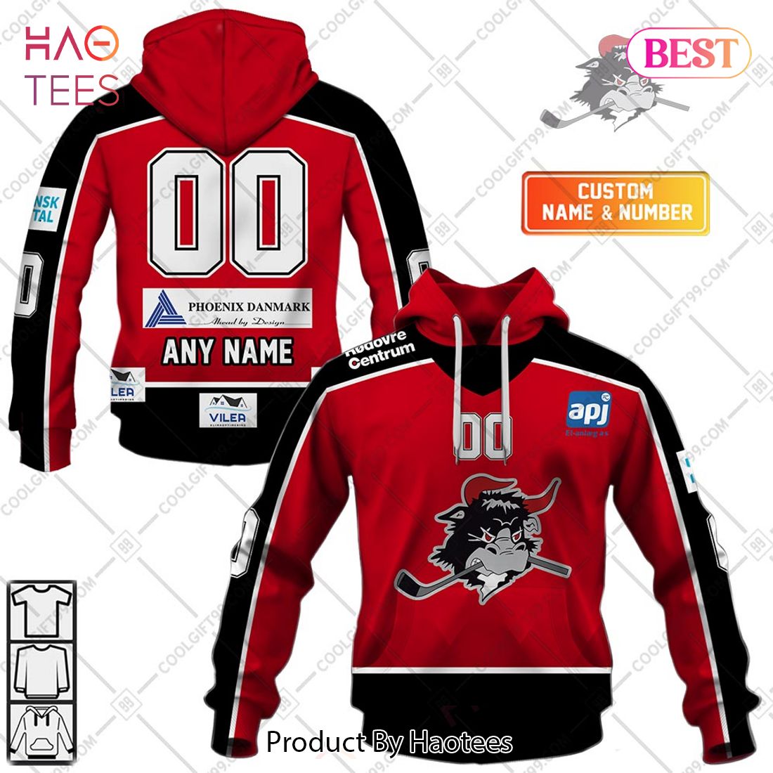 Personalized Metal Ligaen Rodovre Mighty Bulls Home Jersey 2324 Style Hoodie, T-Shirt, Zip Hoodie, Sweatshirt