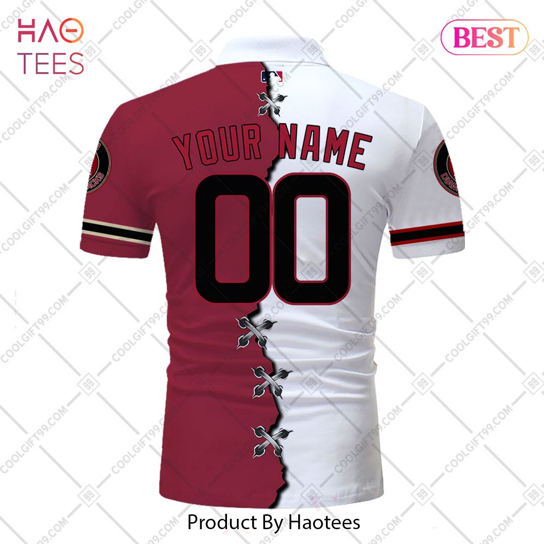 Personalized MLB Arizona Diamondbacks Mix Jersey Style Polo Shirt Personalized MLB Arizona Diamondbacks Mix Jersey Style Polo Shirt