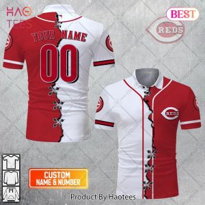 Personalized MLB Cincinnati Reds Mix Jersey Style Polo Shirt