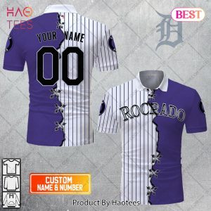 Personalized MLB Colorado Rockies Mix Jersey Style Polo Shirt
