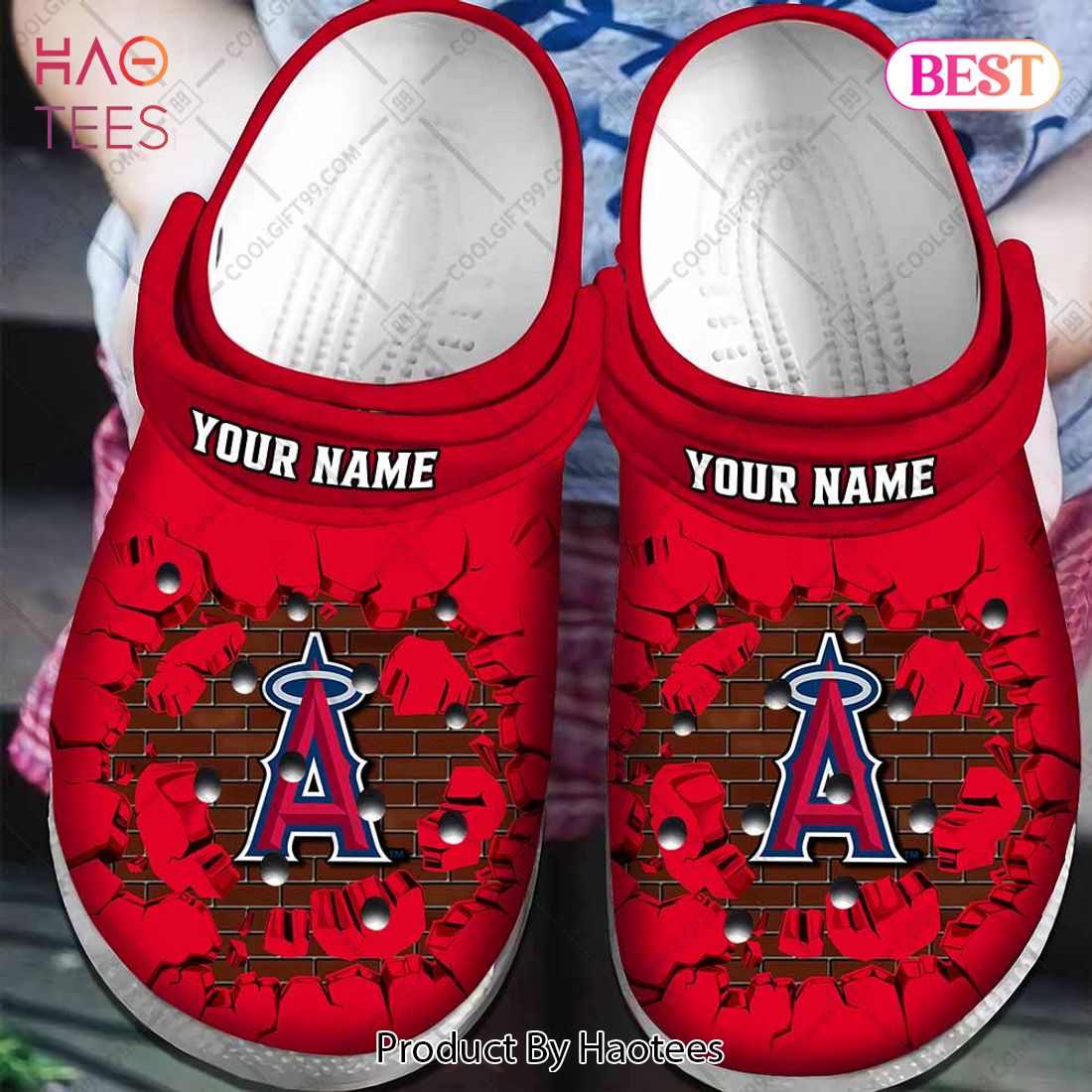 Personalized MLB Los Angeles Angels Broken Wall Crocs Personalized MLB Los Angeles Angels Broken Wall Crocs