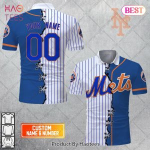 Personalized MLB New York Mets Mix Jersey Style Polo Shirt