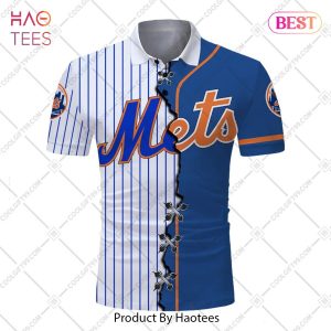 Personalized MLB New York Mets Mix Jersey Style Polo Shirt