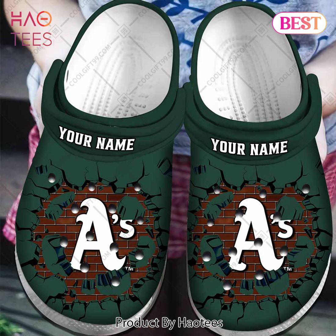 Personalized MLB Oakland Athletics Broken Wall Crocs Personalized MLB Oakland Athletics Broken Wall Crocs