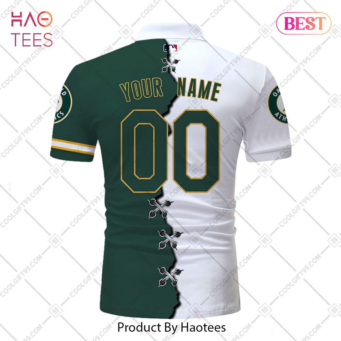 Personalized MLB Oakland Athletics Mix Jersey Style Polo Shirt Personalized MLB Oakland Athletics Mix Jersey Style Polo Shirt