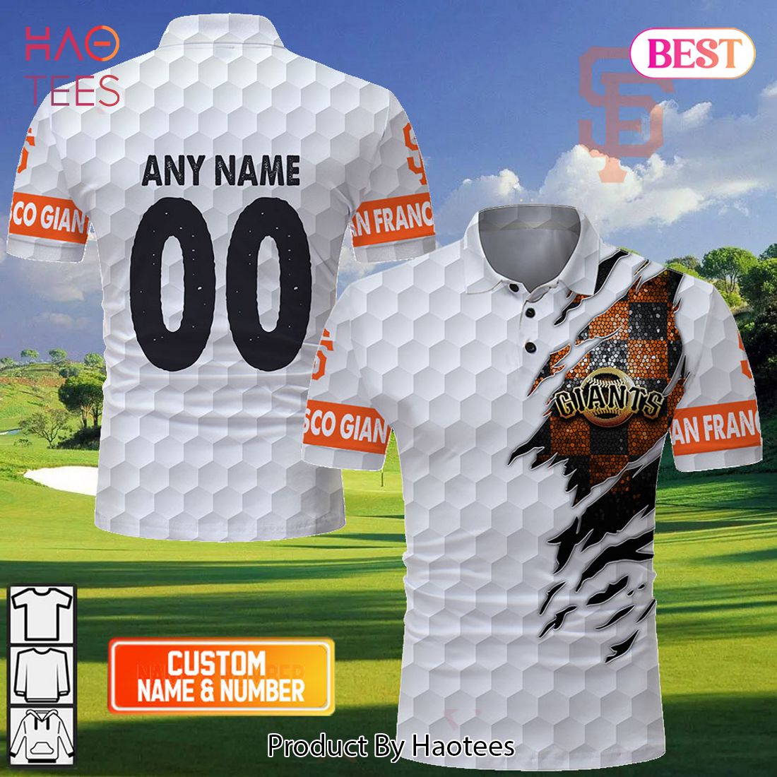 Personalized MLB San Francisco Giants Mix Golf Style Polo Shirt