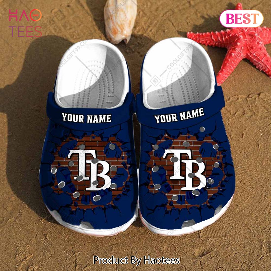 Personalized MLB Tampa Bay Rays Broken Wall Crocs