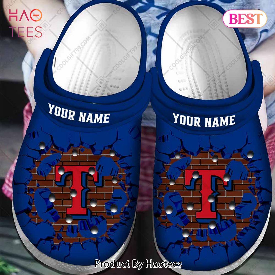 Personalized MLB Texas Rangers Broken Wall Crocs Personalized MLB Texas Rangers Broken Wall Crocs