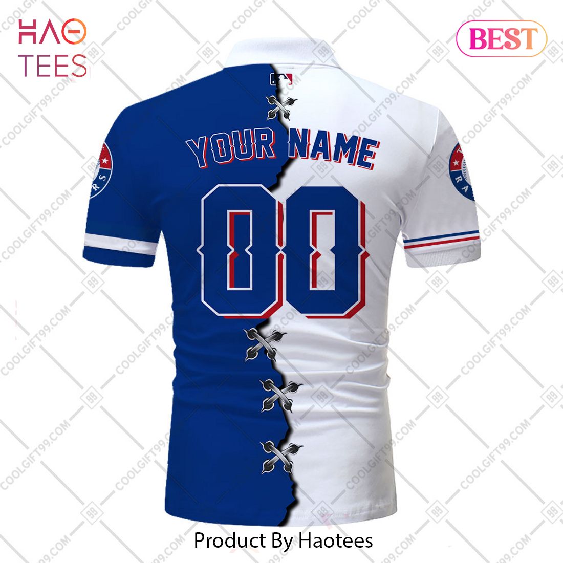 Personalized MLB Texas Rangers Mix Jersey Style Polo Shirt Personalized MLB Texas Rangers Mix Jersey Style Polo Shirt