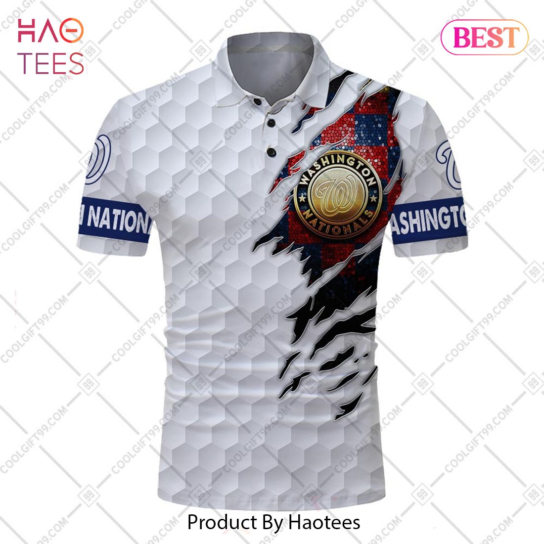Personalized MLB Washington Nationals Mix Golf Style Polo Shirt Personalized MLB Washington Nationals Mix Golf Style Polo Shirt