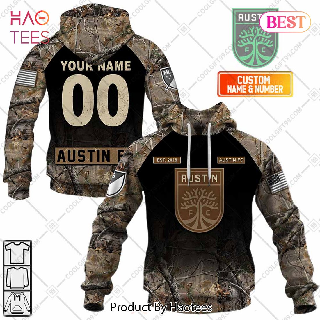 Personalized MLS Austin FC Camouflage Hoodie, T-Shirt, Zip Hoodie, Sweatshirt