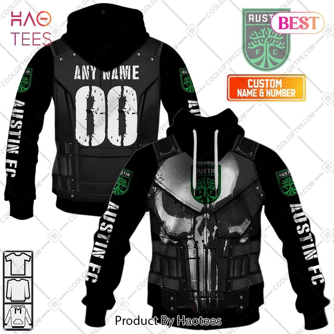 Personalized MLS Austin FC Punisher Design Hoodie, T-Shirt, Zip Hoodie, Sweatshirt