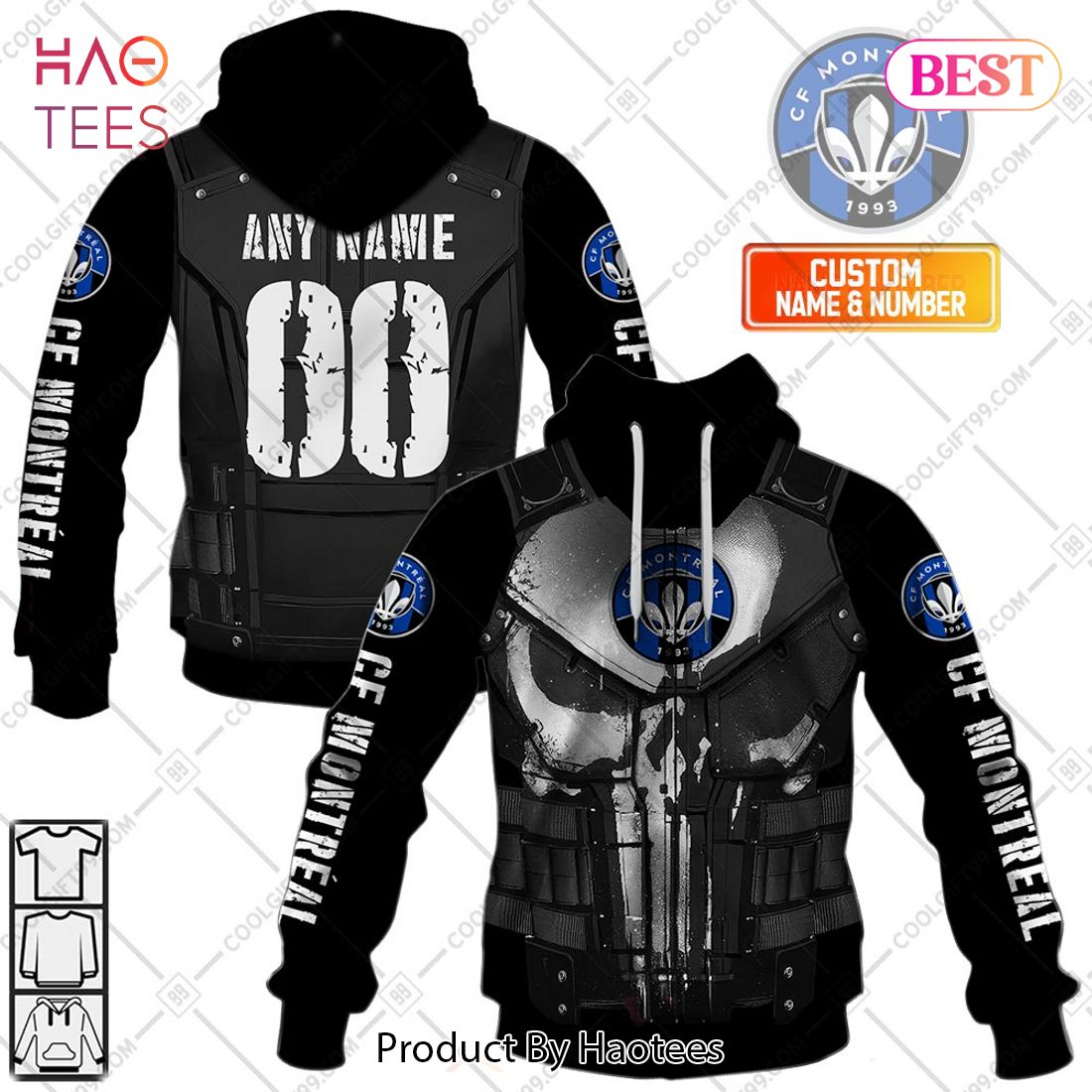 Personalized MLS CF Montreal Punisher Design Hoodie, T-Shirt, Zip Hoodie, Sweatshirt