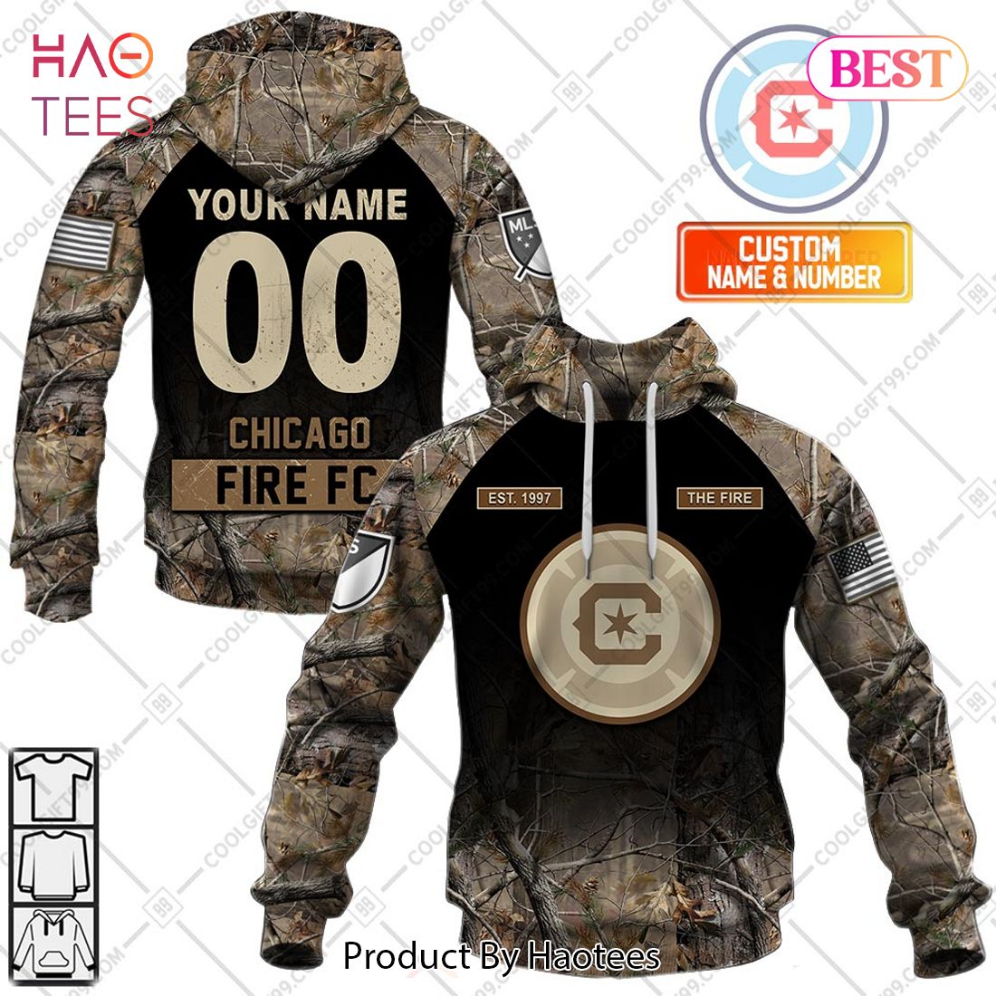 Personalized MLS Chicago Fire FC Camouflage Hoodie, T-Shirt, Zip Hoodie, Sweatshirt