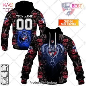 Personalized MLS FC Dallas Roses Dragon Couple Hoodie, T-Shirt, Zip Hoodie, Sweatshirt