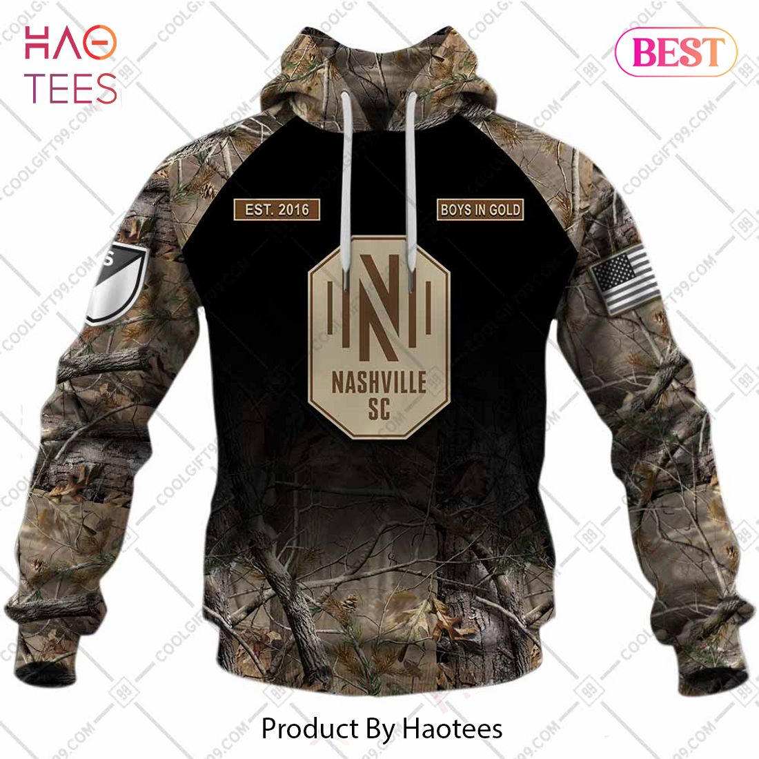 Personalized MLS Nashville SC Camouflage Hoodie T Shirt Zip