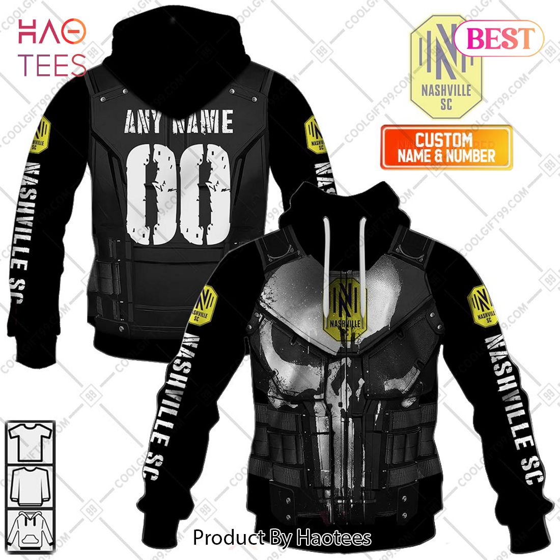 Personalized MLS Nashville SC Punisher Design Hoodie, T-Shirt, Zip Hoodie, Sweatshirt