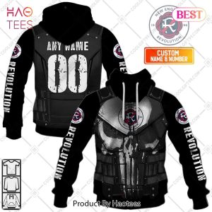 Personalized MLS New England Revolution Punisher Design Hoodie, T-Shirt, Zip Hoodie, Sweatshirt