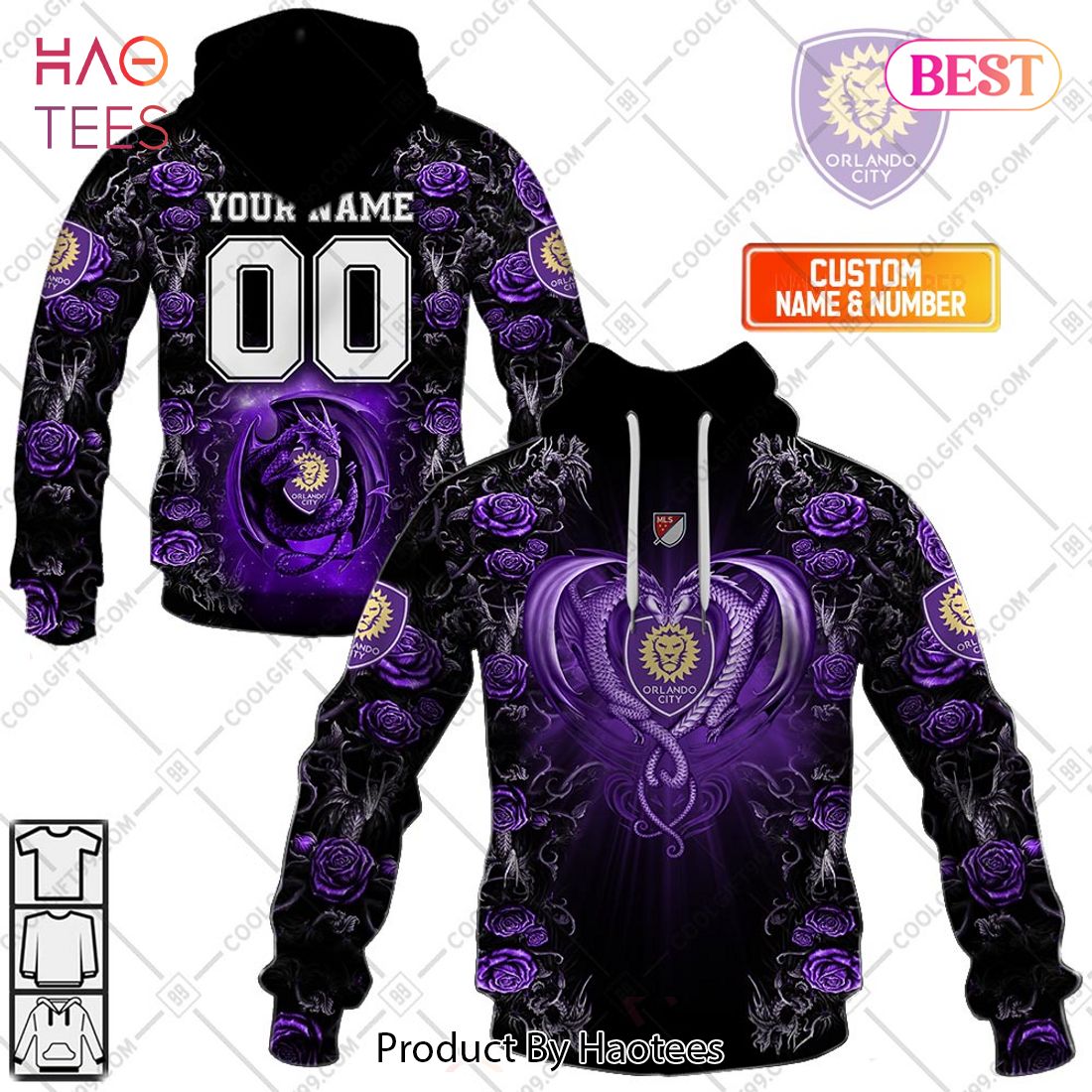 Personalized MLS Orlando City SC Roses Dragon Couple Hoodie, T-Shirt, Zip Hoodie, Sweatshirt