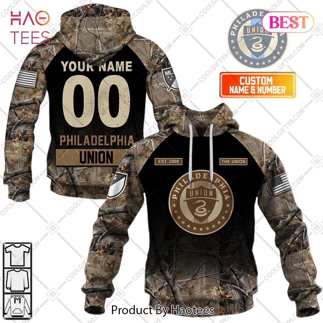 Personalized MLS Philadelphia Union Camouflage Hoodie, T-Shirt, Zip Hoodie, Sweatshirt