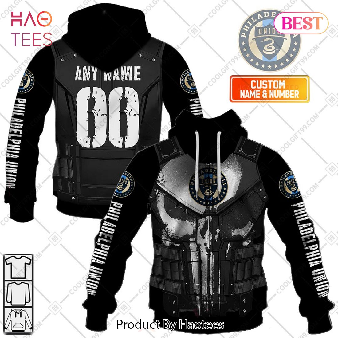 Personalized MLS Philadelphia Union Punisher Design Hoodie, T-Shirt, Zip Hoodie, Sweatshirt