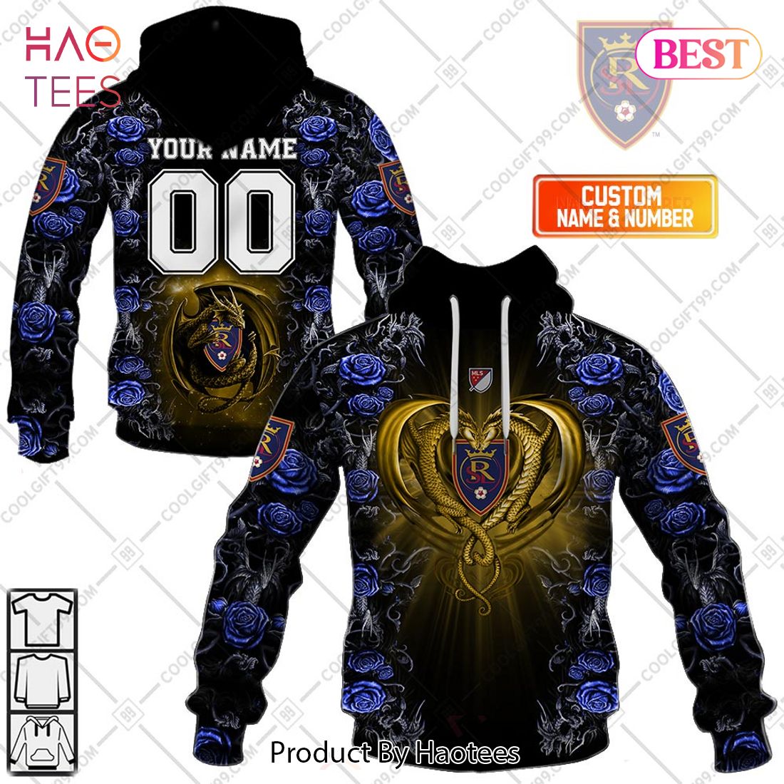 Personalized MLS Real Salt Lake Roses Dragon Couple Hoodie, T-Shirt, Zip Hoodie, Sweatshirt