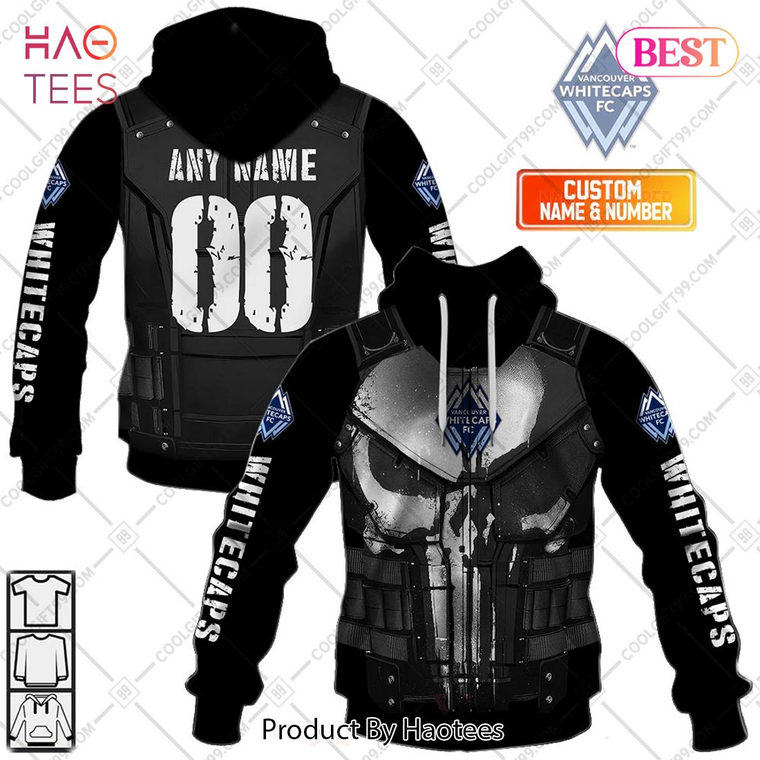 Personalized MLS Vancouver Whitecaps Punisher Design Hoodie, T-Shirt, Zip Hoodie, Sweatshirt