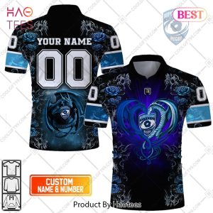 Personalized Montpellier Herault Rugby Rose Dragons Design Polo Shirt