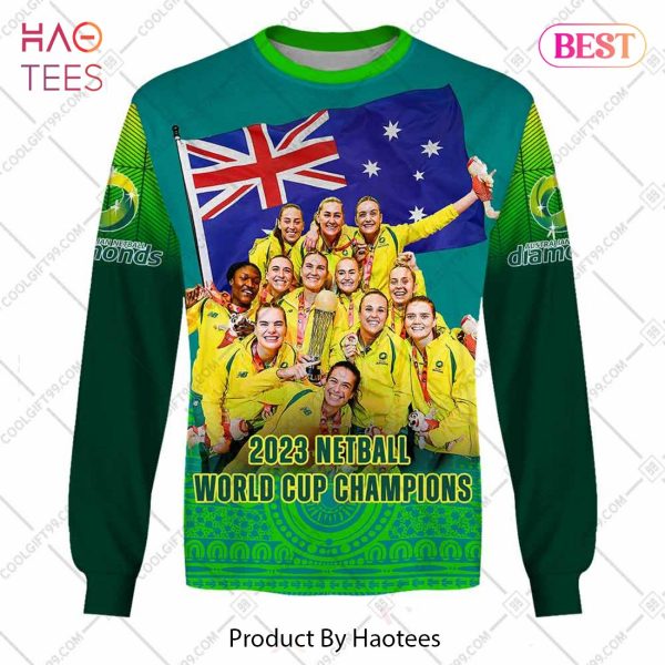 Personalized Netball AU Diamonds 2023 World Cup Champions Blue Jersey Hoodie, T-Shirt, Zip Hoodie, Sweatshirt