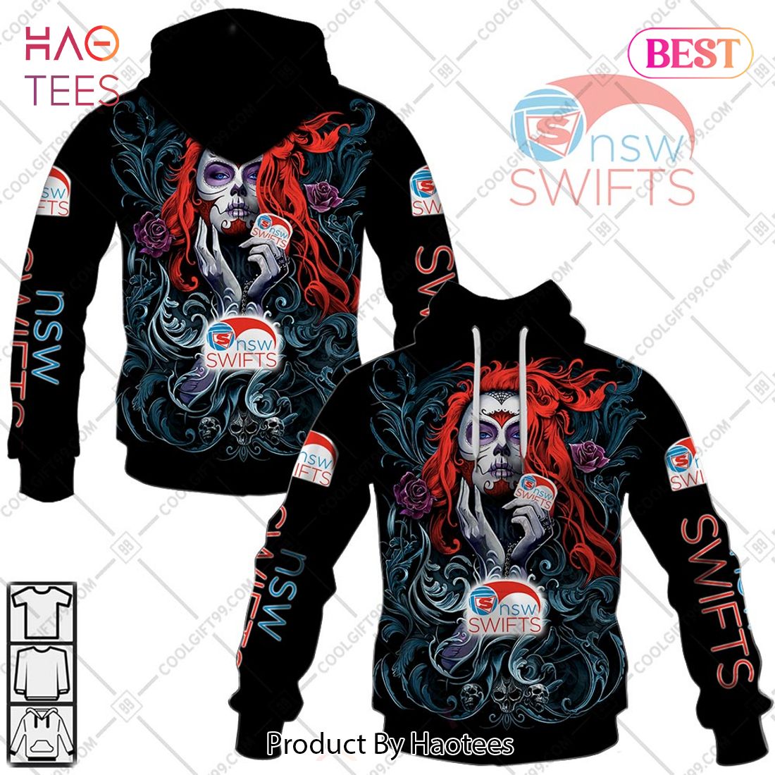 Personalized Netball AU New South Wales Swifts Tattoo Girl Design Hoodie, T-Shirt, Zip Hoodie, Sweatshirt