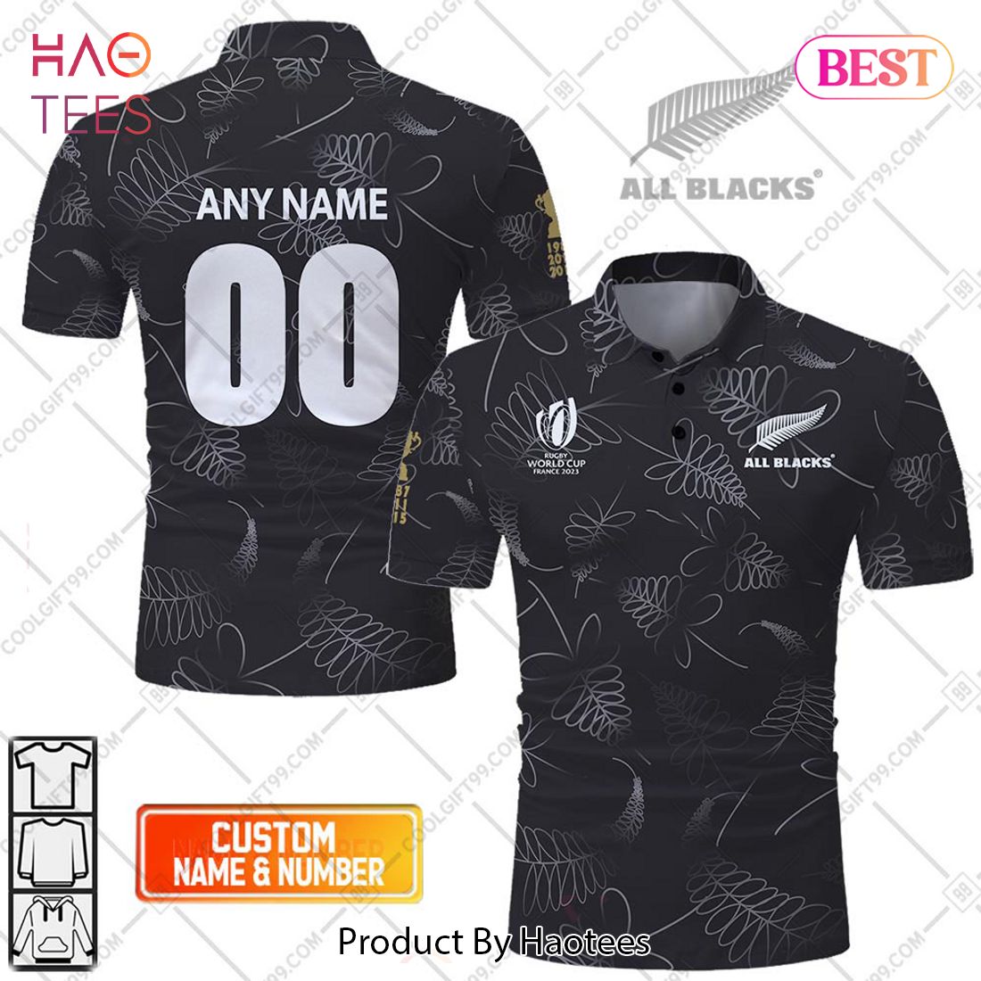 Personalized New Zealand Rugby All Blacks Polo Shirt Personalized New Zealand Rugby All Blacks Polo Shirt