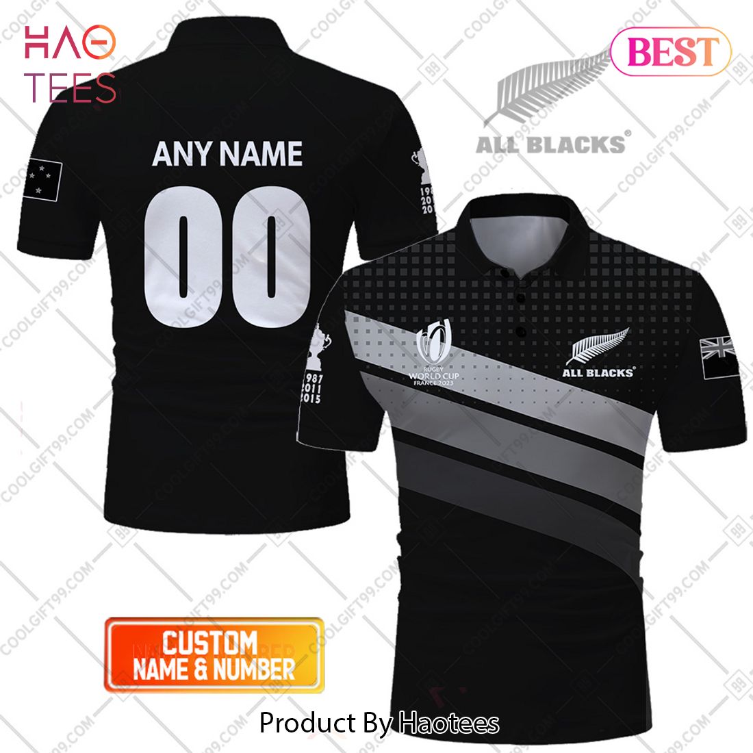 Personalized New Zealand Rugby All Blacks V02 Polo Shirt