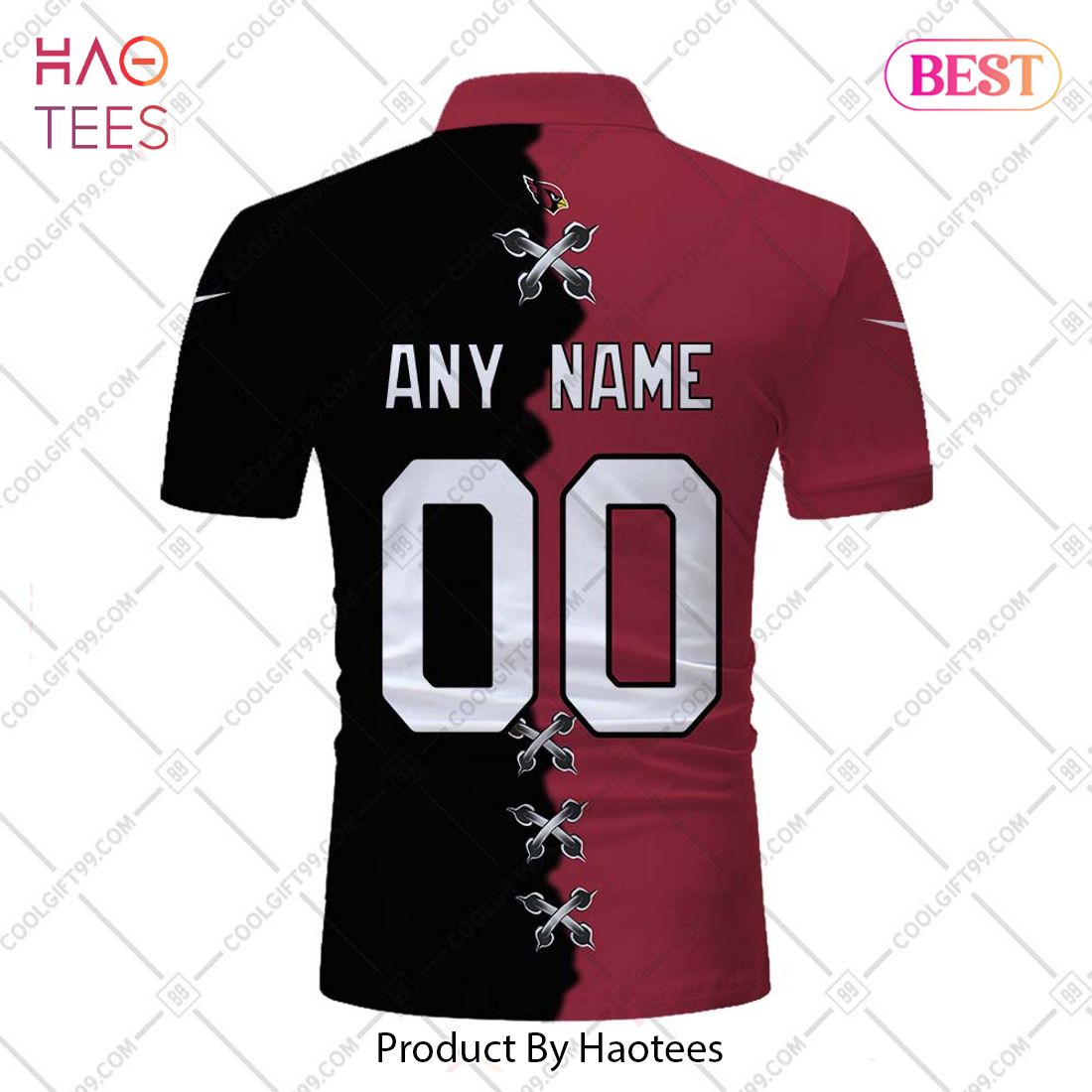 Personalized NFL Arizona Cardinals Mix Jersey Style Polo Shirt Personalized NFL Arizona Cardinals Mix Jersey Style Polo Shirt