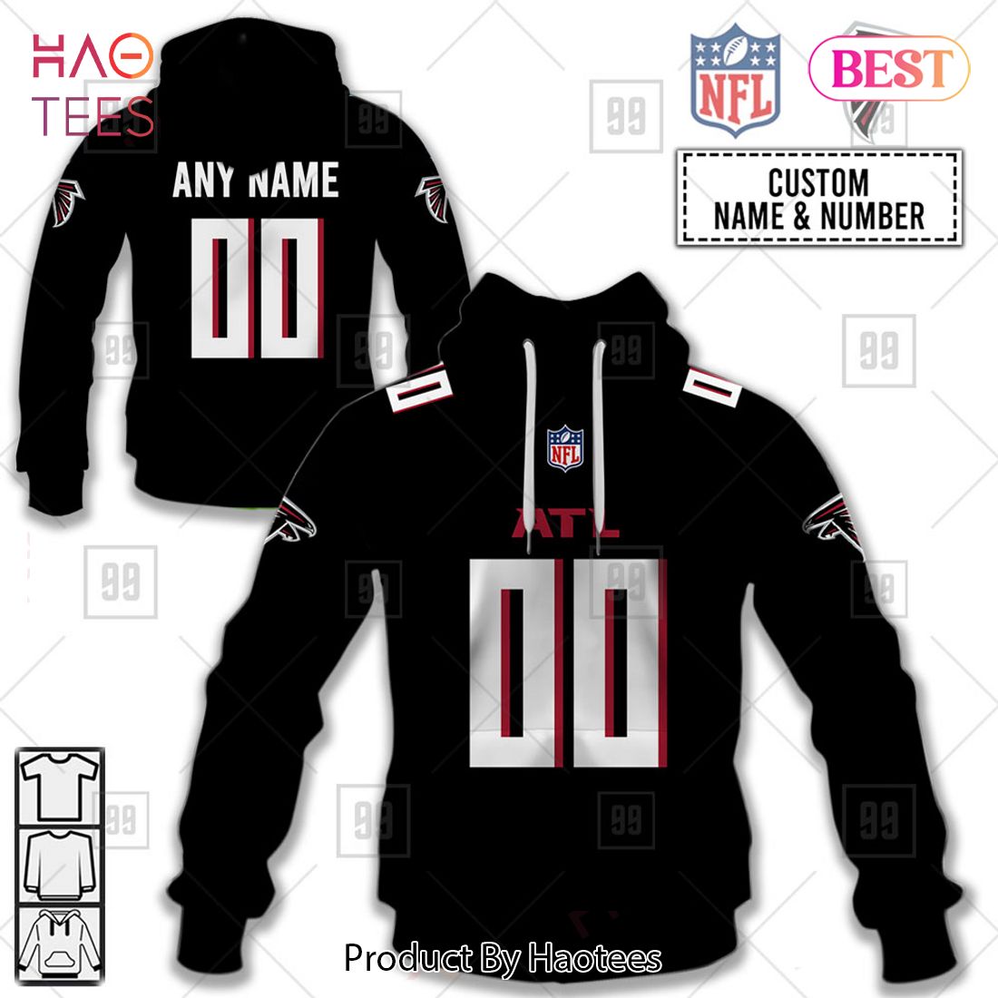 Personalized NFL Atlanta Falcons Home Jersey Style Hoodie, T-Shirt, Zip Hoodie, Sweatshirt