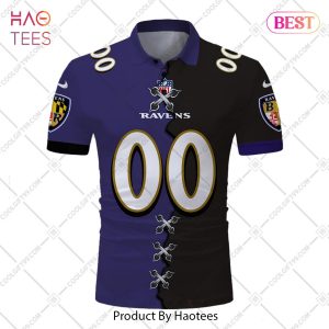 Personalized NFL Baltimore Ravens Mix Jersey Style Polo Shirt