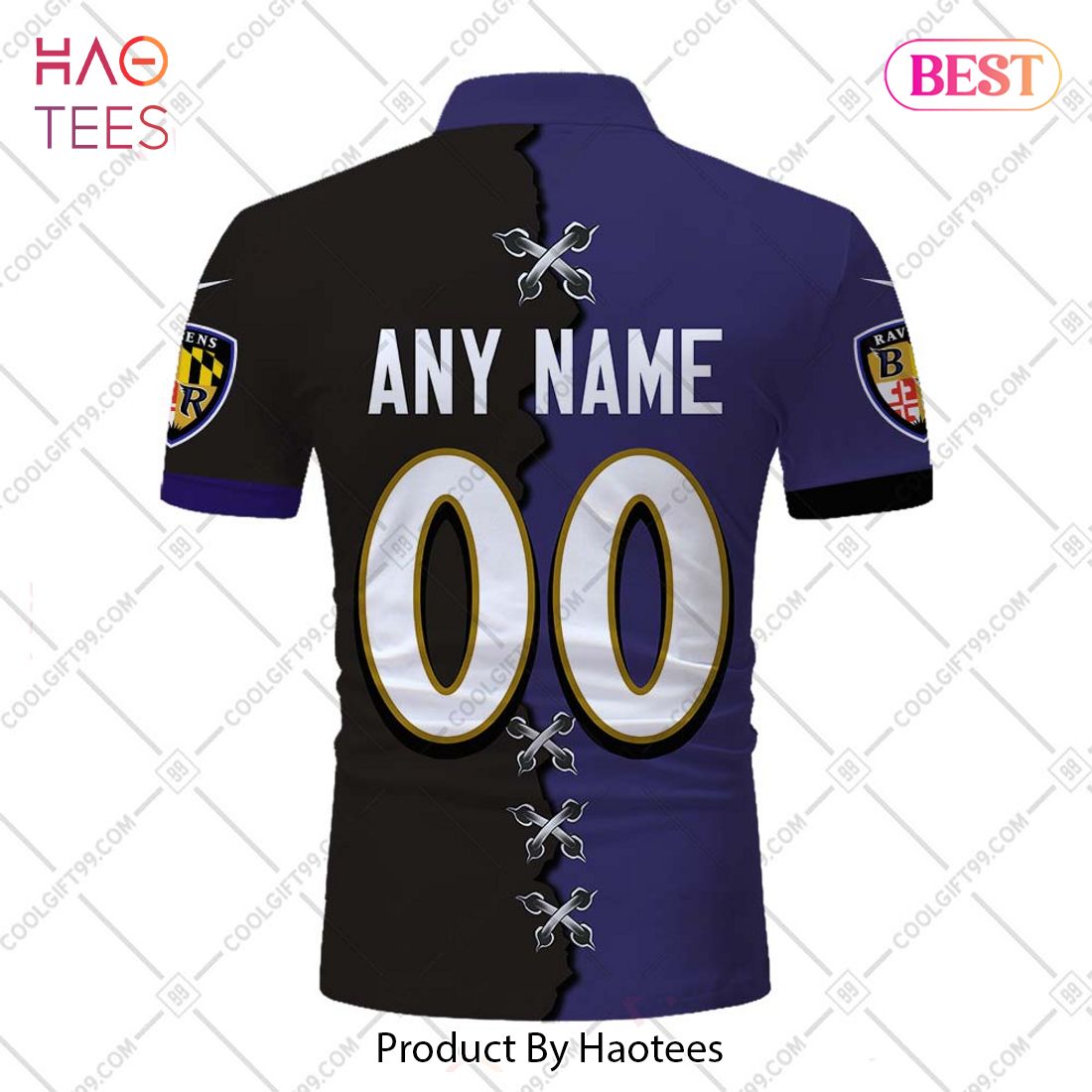 Personalized NFL Baltimore Ravens Mix Jersey Style Polo Shirt Personalized NFL Baltimore Ravens Mix Jersey Style Polo Shirt