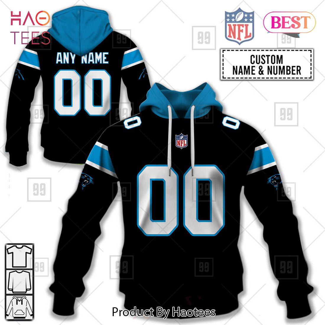 Personalized NFL Carolina Panthers Home Jersey Style Hoodie, T-Shirt, Zip Hoodie, Sweatshirt