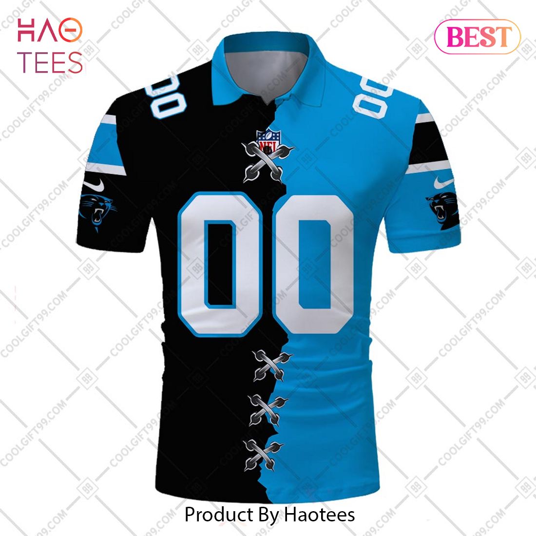 Personalized NFL Carolina Panthers Mix Jersey Style Polo Shirt Personalized NFL Carolina Panthers Mix Jersey Style Polo Shirt