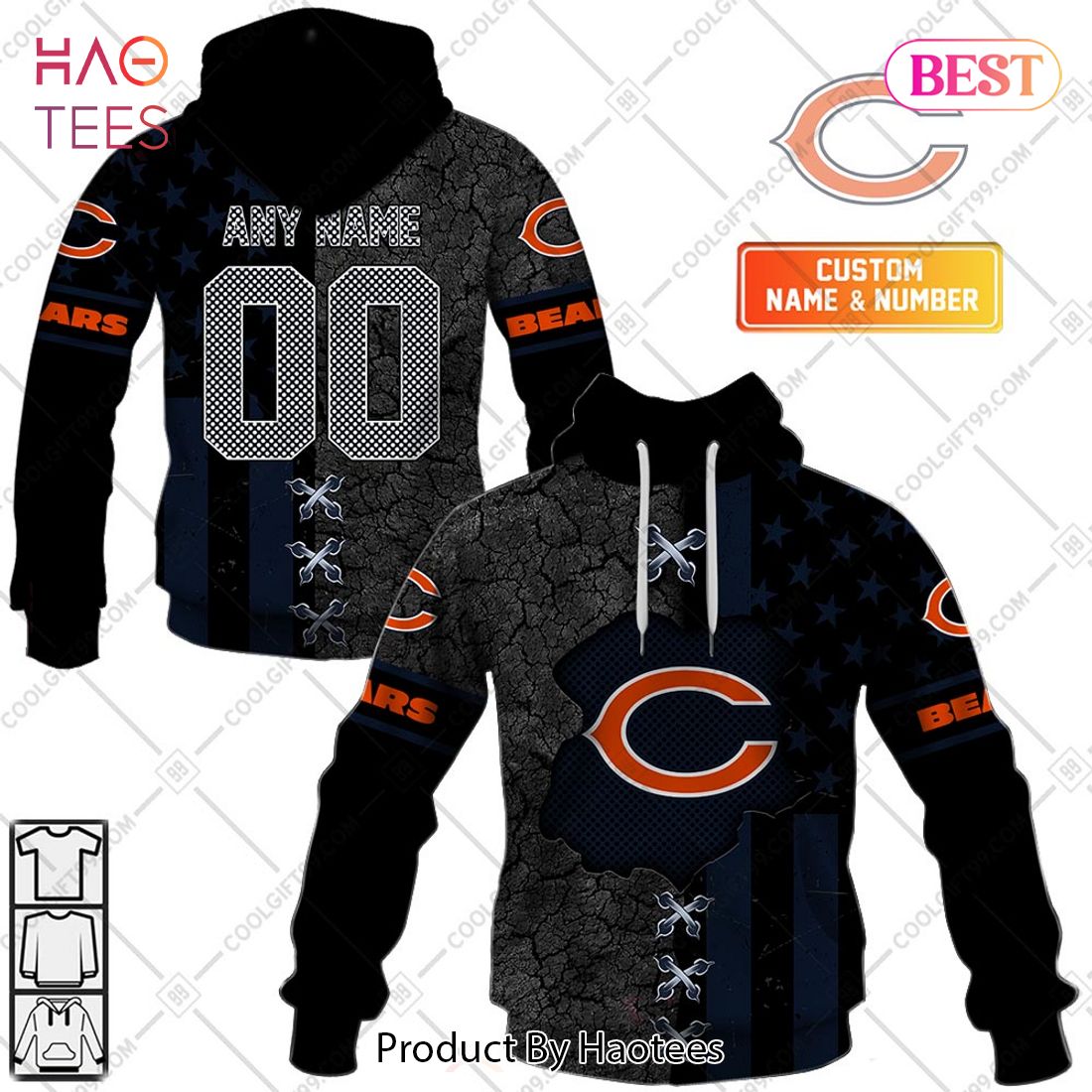 Personalized NFL Chicago Bears flag special design Hoodie, T-Shirt, Zip Hoodie, Sweatshirt