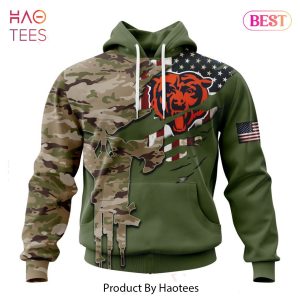 Personalized NFL Chicago Bears Special Camo Design For Veterans Day Hoodie, T-Shirt, Zip Hoodie, Sweatshirt