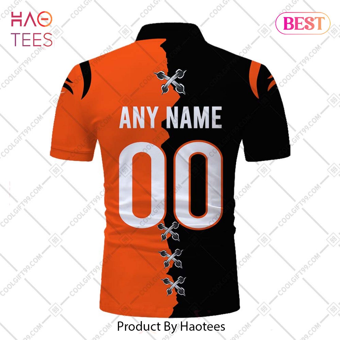 Personalized NFL Cincinnati Bengals Mix Jersey Style Polo Shirt Personalized NFL Cincinnati Bengals Mix Jersey Style Polo Shirt