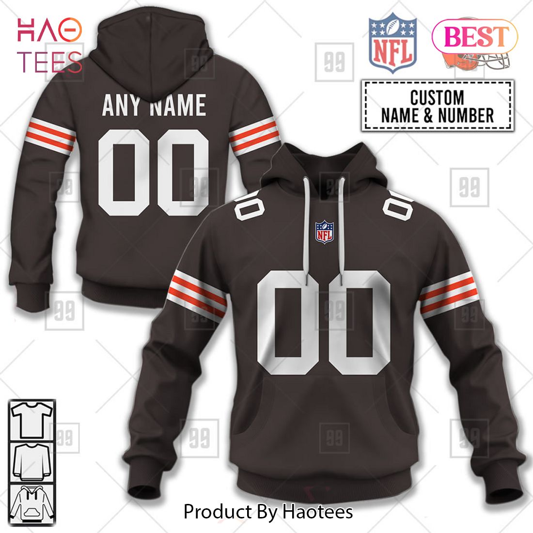 Personalized NFL Cleveland Browns Home Jersey Style Hoodie, T-Shirt, Zip Hoodie, Sweatshirt