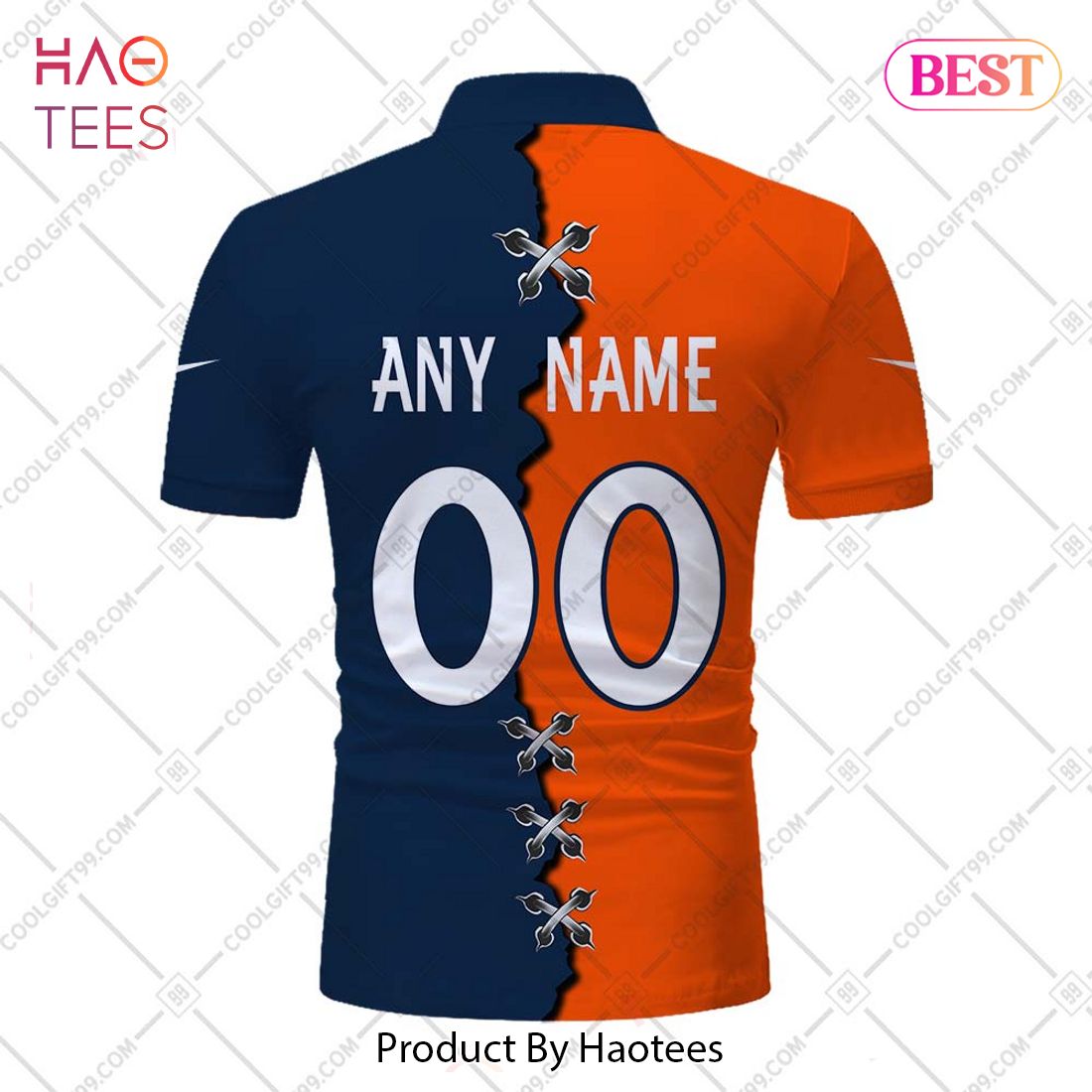 Personalized NFL Denver Broncos Mix Jersey Style Polo Shirt Personalized NFL Denver Broncos Mix Jersey Style Polo Shirt