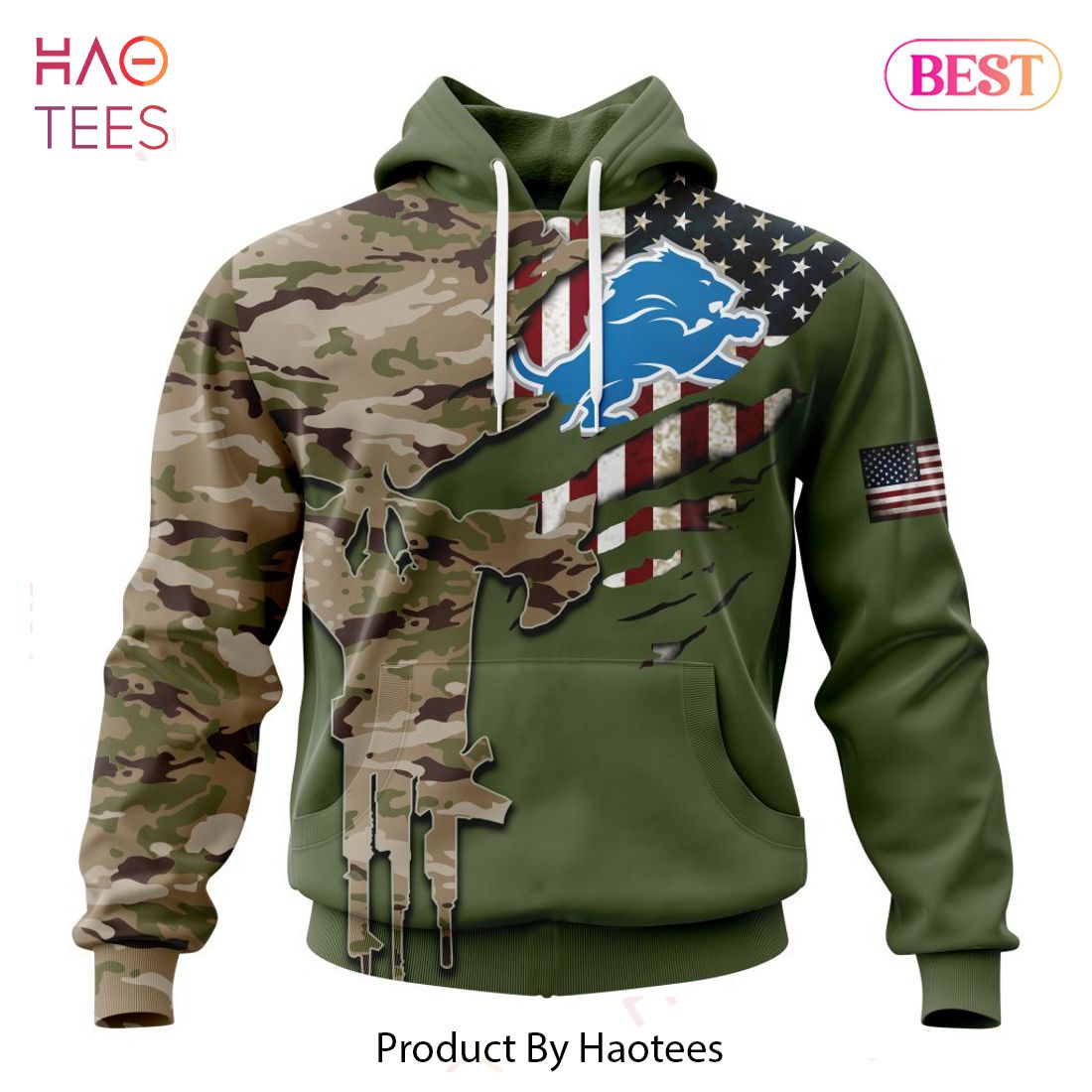 Personalized NFL Detroit Lions Special Camo Design For Veterans Day Hoodie, T-Shirt, Zip Hoodie, Sweatshirt