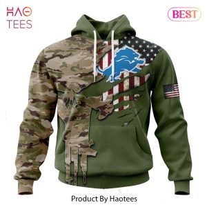 Personalized NFL Detroit Lions Special Camo Design For Veterans Day Hoodie, T-Shirt, Zip Hoodie, Sweatshirt