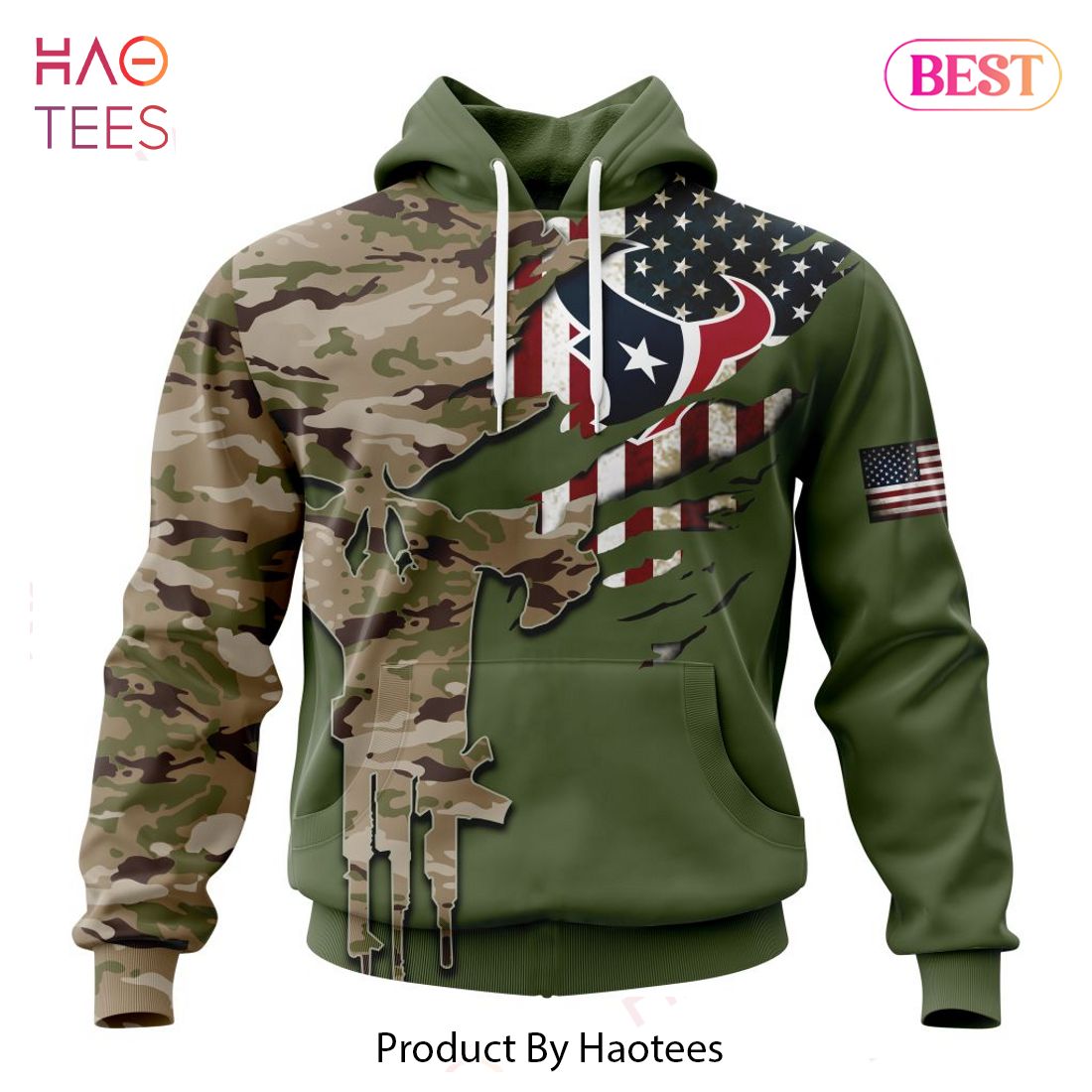 Personalized NFL Houston Texans Special Camo Design For Veterans Day Hoodie, T-Shirt, Zip Hoodie, Sweatshirt