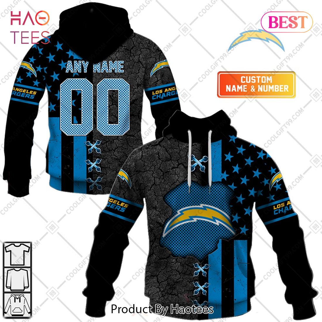 Personalized NFL Los Angeles Chargers flag special design Hoodie, T-Shirt, Zip Hoodie, Sweatshirt