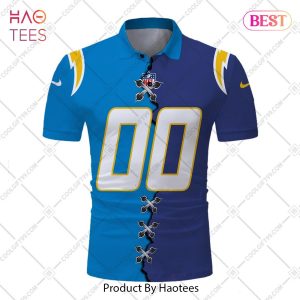 Personalized NFL Los Angeles Chargers Mix Jersey Style Polo Shirt