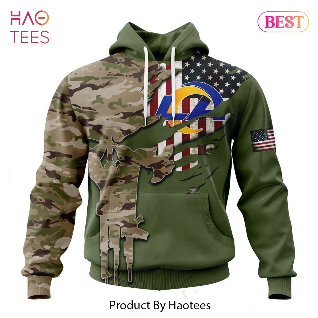 Personalized NFL Los Angeles Rams Special Camo Design For Veterans Day Hoodie, T-Shirt, Zip Hoodie, Sweatshirt